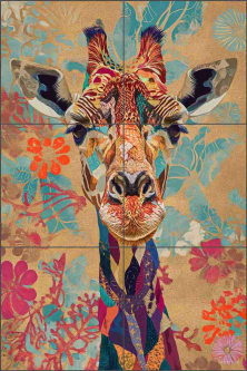 Embroidered Animals I by Roozbeh Bahramali Ceramic Tile Mural OB-ROZ804