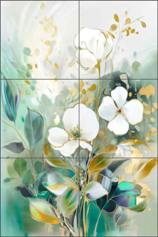 Jade Garden 3 by Ray Powers Ceramic Tile Mural OB-RPA161