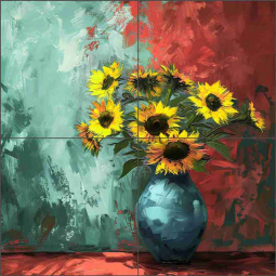 Sunflower Bouquet by Ray Powers Ceramic Tile Mural OB-RPA2292a