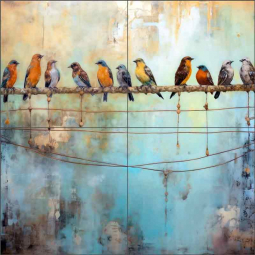 Choir Practice by Ray Powers Ceramic Tile Mural OB-RPA251