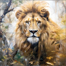 Lion King 7 by Ray Powers Ceramic Tile Mural OB-RPA279