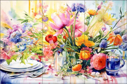 Flowers 3 by Ray Powers Ceramic Tile Mural OB-RPA366
