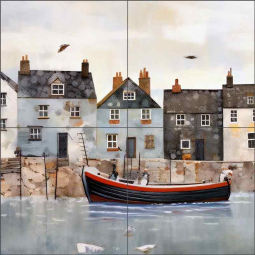 Waterfront Afternoon 2 by Ray Powers Ceramic Tile Mural OB-RPA382b