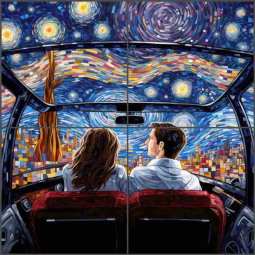 Date Night with van Gogh 1 by Ray Powers Ceramic Tile Mural OB-RPA460