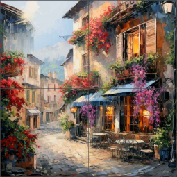 French Brasserie Paris by Ray Powers Ceramic Tile Mural OB-RPA504