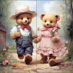 Friends Forever 1 by Ray Powers Ceramic Tile Mural OB-RPA864