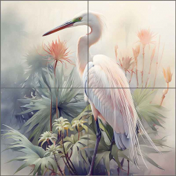 Elegant Plumage 2 by Steve Hunziker Ceramic Tile Mural OB-SH1351