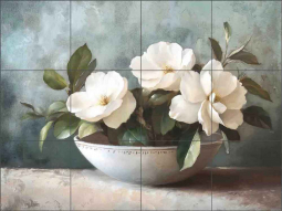 Still Blossoms 1 by Steve Hunziker Ceramic Tile Mural OB-SH2484