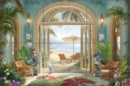 Paradise Passage 15 by Steve Hunziker Ceramic Tile Mural OB-SH2524