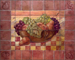 Tuscan Fruit Bowl I by Wilder Rich Ceramic Tile Mural OB-WR718