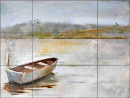 Lone Boat by Wilder Rich Ceramic Tile Mural OB-WR760