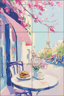 Bistro Awakening 9 by Elara Yasna Ceramic Tile Mural OB-YAS1564-3