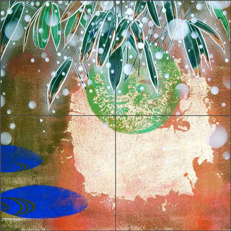 Bamboo Snow by Zigen Tanabe Ceramic Tile Mural OB-ZT49