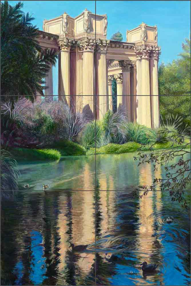 San Francisco Palace of Fine Arts 2 by Olga Kuczer Ceramic Tile Mural OKA001