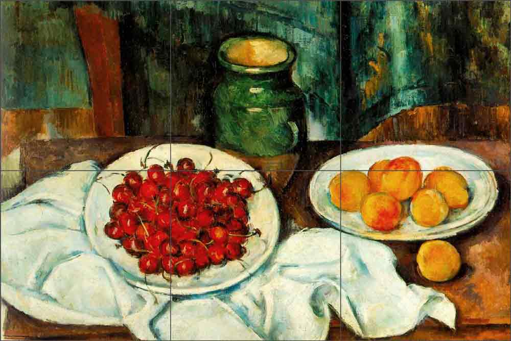 Plate of Cherries by Paul Cezanne Ceramic Tile Mural PC004