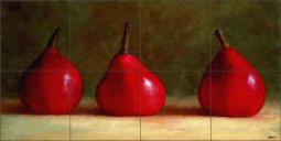 Lavish Red by Cindy Revell Glass Tile Mural POV-CR024