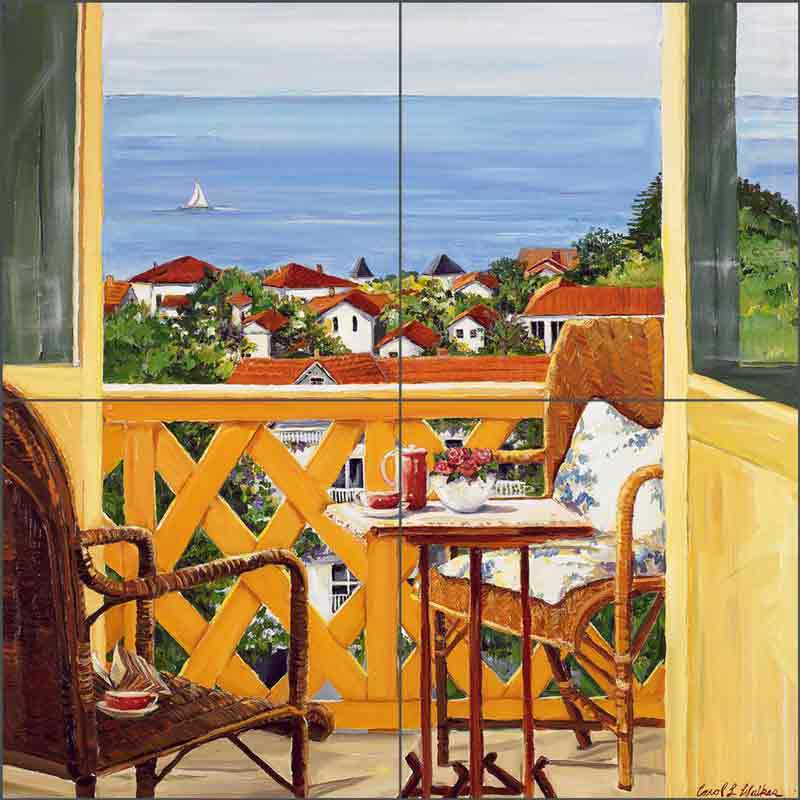 View From Terrace by Carol Walker Ceramic Tile Mural POV-CWA001