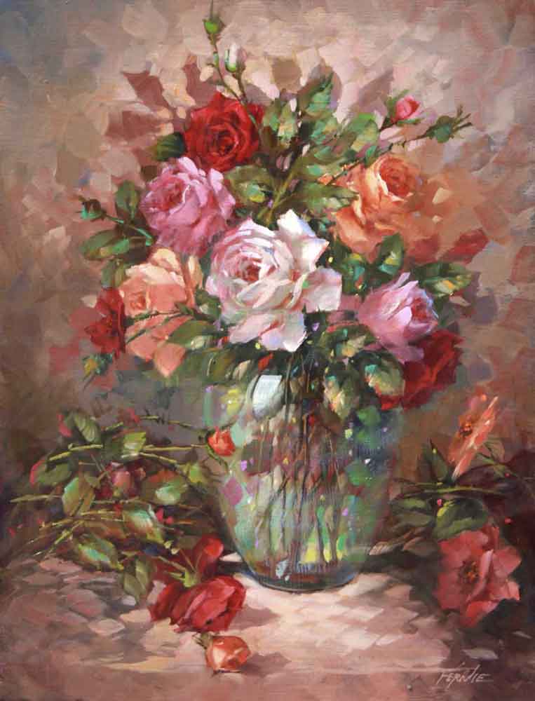 Roses I by Fernie Parker Taite Ceramic Accent & Decor Tile POV-FPT012AT