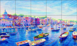 Visiting Mediterranean Sea by Mayumi Ohno Ceramic Tile Mural POV-MO011