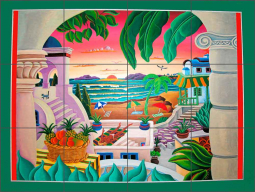 Greek Exposure by Raul del Rio Ceramic Tile Mural POV-RR005