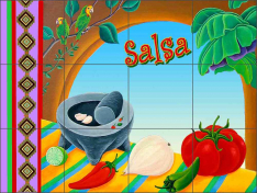 Salsa by Raul del Rio Ceramic Tile Mural POV-RR022