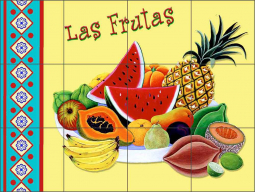 Las Frutas by Raul del Rio Ceramic Tile Mural POV-RR023