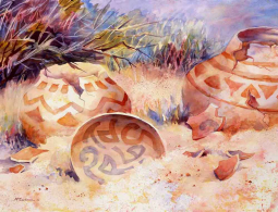 Indian Pottery and Shards by Ann McEachron Ceramic Accent & Decor Tile RW-AM006AT