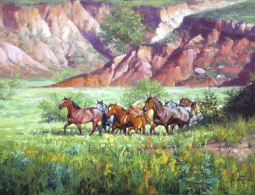 On the Canyon Floor by Jack Sorenson Ceramic Accent & Decor Tile RW-JS006AT