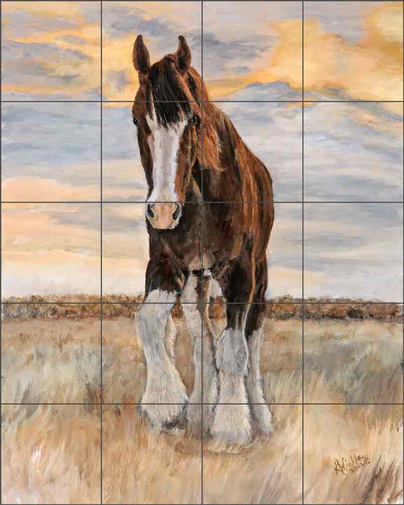 Heading for the Barn by Kathy Winkler Ceramic Tile Mural RW-KW029