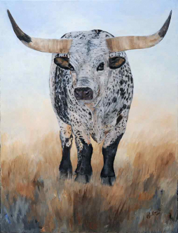 Longhorn Samurai II by Kathy Winkler Ceramic Accent & Decor Tile RW-KW032AT
