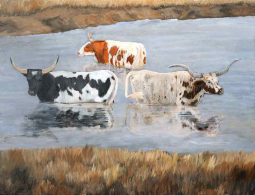 Longhorn Spa Day II by Kathy Winkler Ceramic Accent & Decor Tile RW-KW034AT