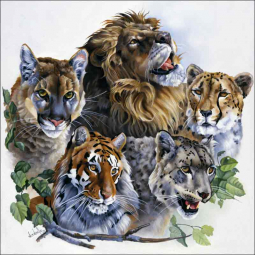 Cats of the Wild by Verdayle Forget Ceramic Accent & Decor Tile RW-VFA003AT