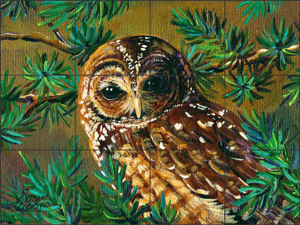 Pine Shelter by Susan Libby Ceramic Tile Mural SLA019