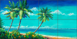 Palms by Susan Libby Ceramic Tile Mural SLA109