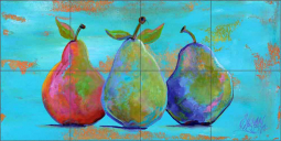 Three Pears by Susan Libby Ceramic Tile Mural SLA111