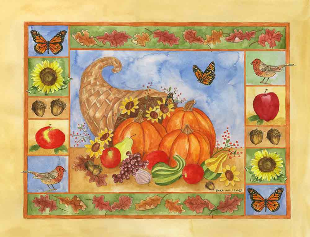 Cornucopia I by Sara Mullen Ceramic Accent & Decor Tile SM036AT