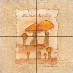 Mushroom 7 by Sara Mullen Ceramic Tile Mural SM074