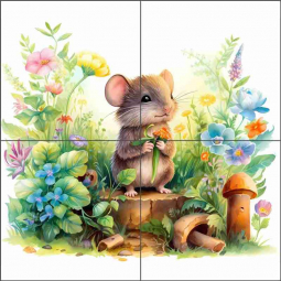 Baby Animal 2 by WDW Designs Ceramic Tile Mural WDW0001-2