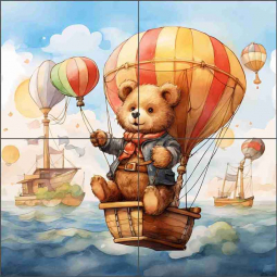 Teddy Bear 10 by WDW Designs Ceramic Tile Mural WDW0027-10