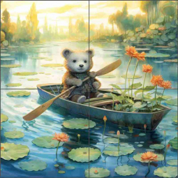 Teddy Bear 3 by WDW Designs Ceramic Tile Mural WDW0027-3