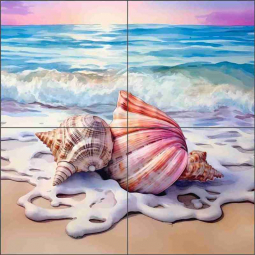 Seashell 1 by WDW Designs Ceramic Tile Mural WDW0034-1