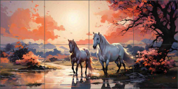 Sunset Stroll by WDW Art Ceramic Tile Mural WDW010