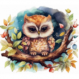 Baby Owl by WDW Designs Ceramic Accent & Decor Tile WDW141AT