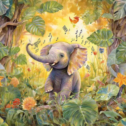 Baby Elephant 10 by WDW Designs Ceramic Accent & Decor Tile WDW179AT