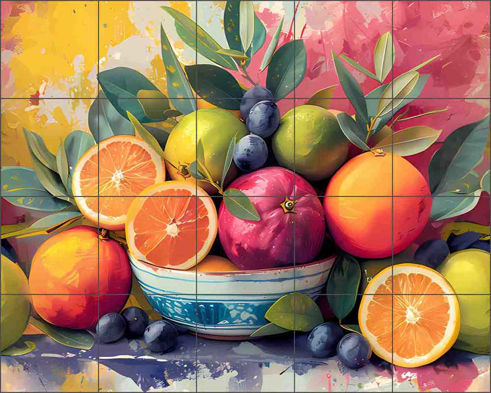 Mediterranean Citrus 6 by WDW Designs Ceramic Tile Mural WDW180