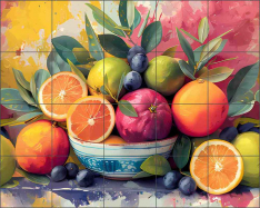 Mediterranean Citrus 6 by WDW Designs Ceramic Tile Mural WDW180