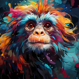 Colorful Chimp by WDW Designs Ceramic Accent & Decor Tile WDW193AT