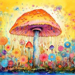 Fantastic Magic Mushrooms 2 by WDW Designs Ceramic Accent & Decor Tile WDW200-2AT