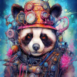 Steampunk Animals 1 by WDW Designs Ceramic Accent & Decor Tile WDW201-1AT