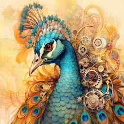 Steampunk Animals 8 by WDW Designs Ceramic Accent & Decor Tile WDW201-8AT